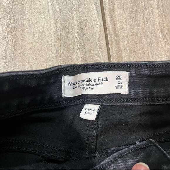 Abercrombie & Fitch Black Curve Love High Rise Super Skinny Ankle Jeans 25 Short - Picture 7 of 8
